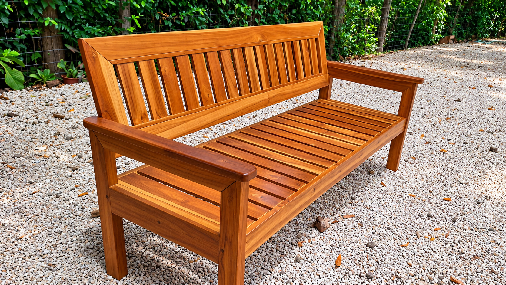 Banco de madera para exterior elaborado por JLK Wood